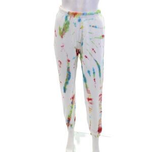 Wesley Womens Drawstring Abstract Knit Jogger Pants White Multi Cotton Size XS